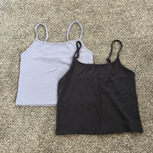 AE ribbed crop tank top x2